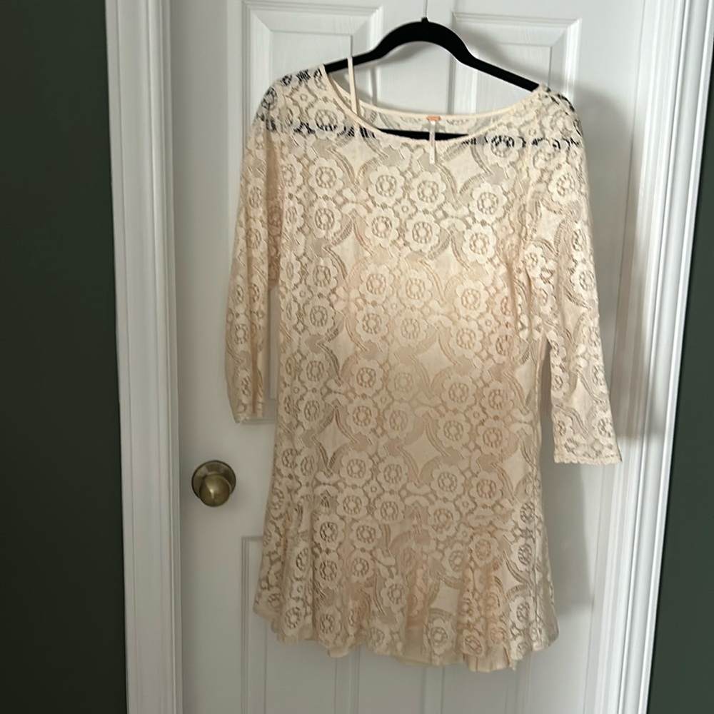 Free People Cream Lace Dress